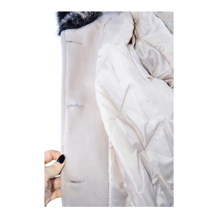 Palton elegant cu gentuta, pentru fete, Mini Junior PLT2810C2-92, Crem [7]