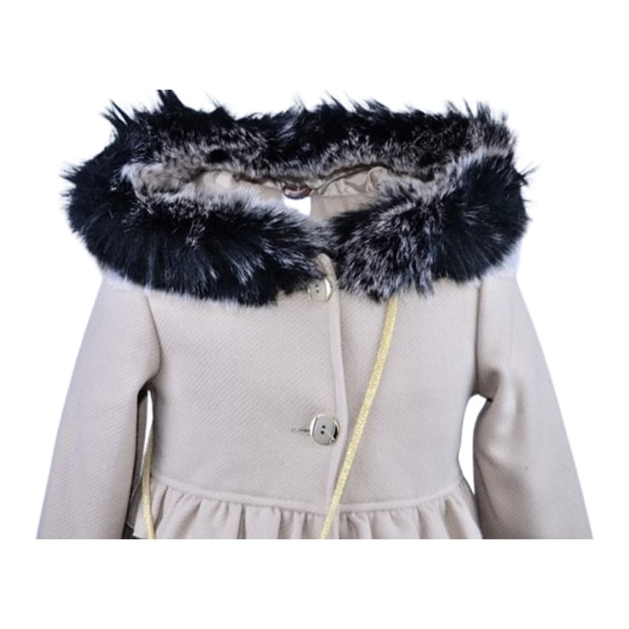 Palton elegant cu gentuta, pentru fete, Mini Junior PLT2810C2-92, Crem [3]