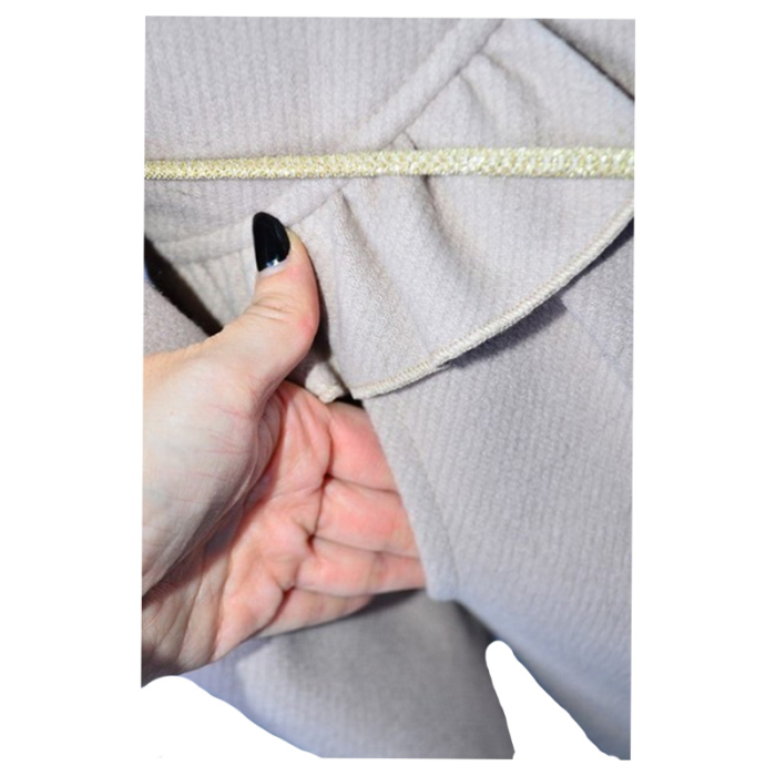 Palton elegant cu gentuta, pentru fete, Mini Junior PLT2810C2-92, Crem [5]