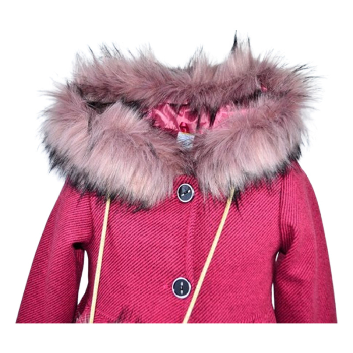 Palton elegant cu gentuta, pentru fete, Mini Junior PLT2810F-92, Fucsia [3]