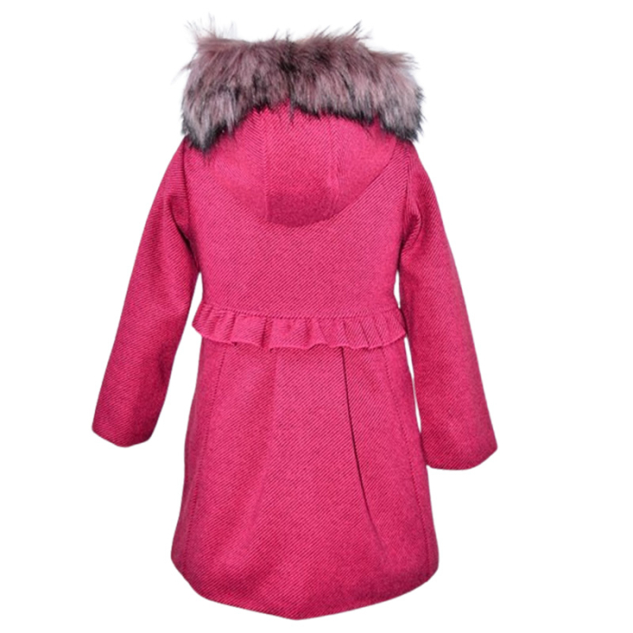 Palton elegant cu gentuta, pentru fete, Mini Junior PLT2810F-92, Fucsia [2]