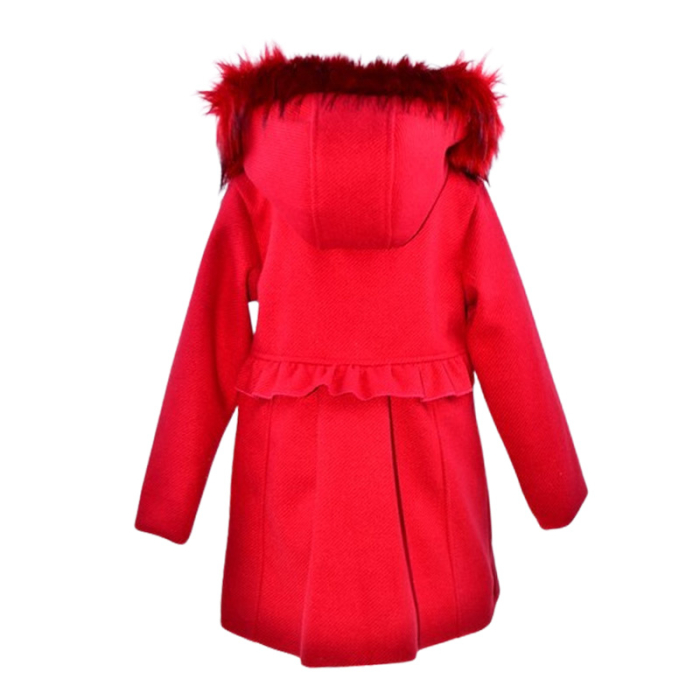 Palton elegant cu gentuta, pentru fete, Mini Junior PLT2810R2-92, Rosu [2]
