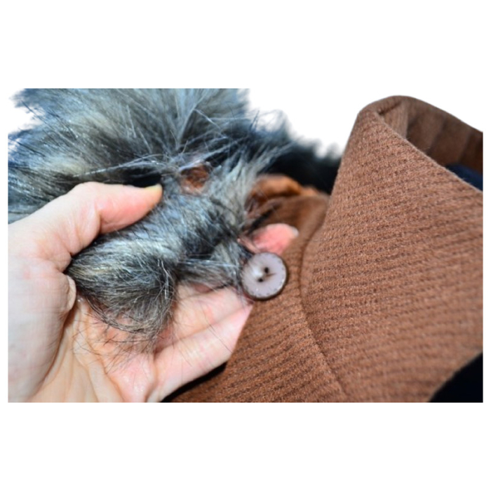 Palton elegant pentru fete, Mini Junior PLT2410M-140, Maro [8]