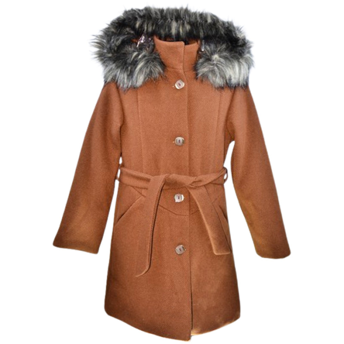 Palton elegant pentru fete, Mini Junior PLT2410M-140, Maro [1]