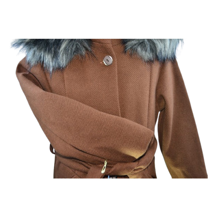 Palton elegant pentru fete, Mini Junior PLT2410M-140, Maro [4]