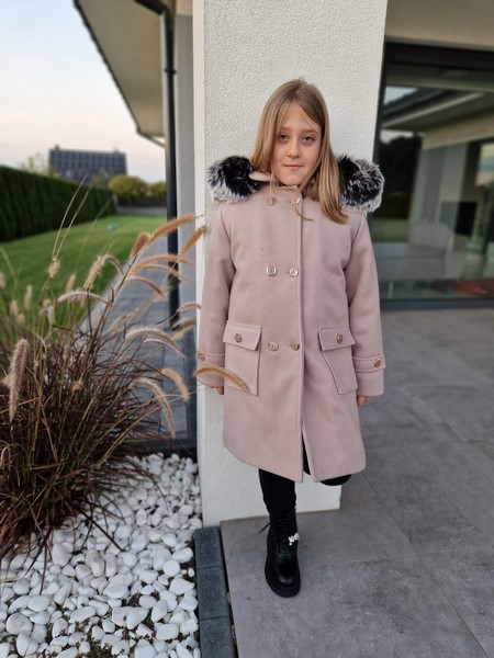 Palton elegant pentru fete, Mini Junior PLT2410R2-128, Roz [9]