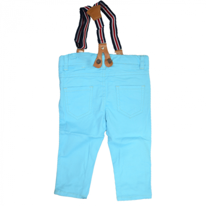 Pantaloni cu bretele pentru baieti Vitamins Baby PTL-04, Albastru [2]