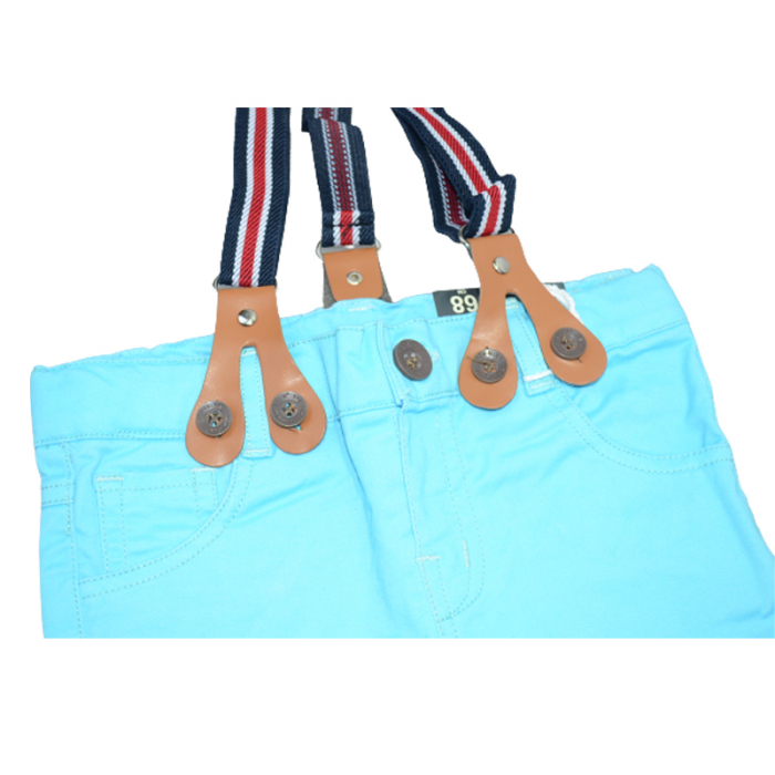 Pantaloni cu bretele pentru baieti Vitamins Baby PTL-04, Albastru [5]