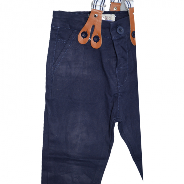 Pantaloni cu bretele pentru baieti Vitamins Baby PTL-05, Bleumarin [3]
