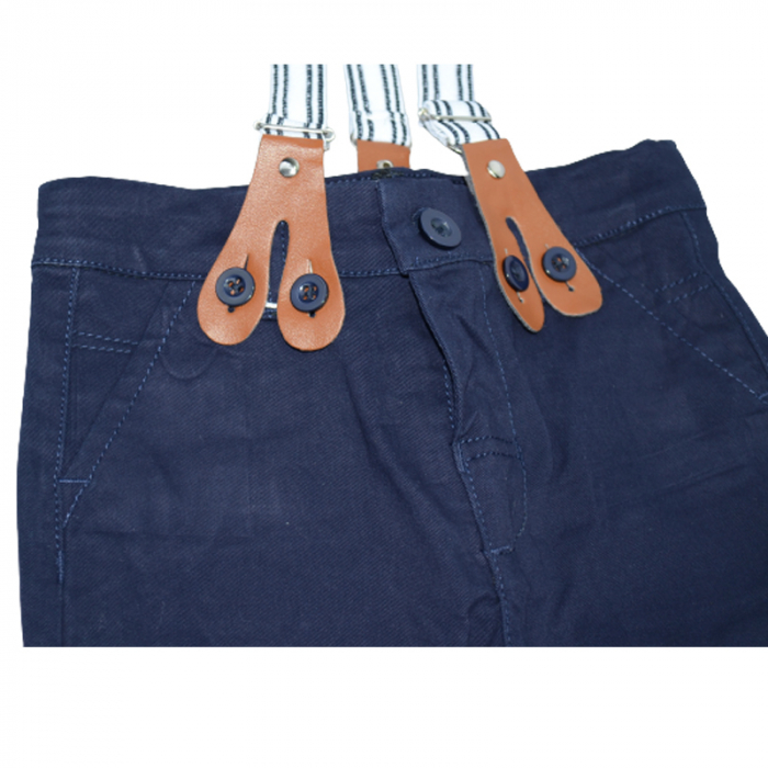 Pantaloni cu bretele pentru baieti Vitamins Baby PTL-05, Bleumarin [4]