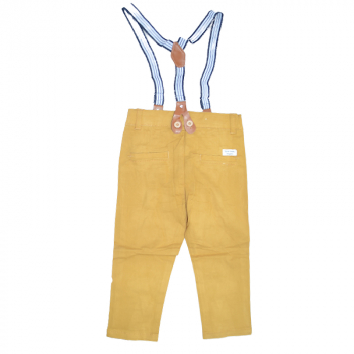 Pantaloni cu bretele pentru baieti Vitamins Baby PTL-06, Galben [2]