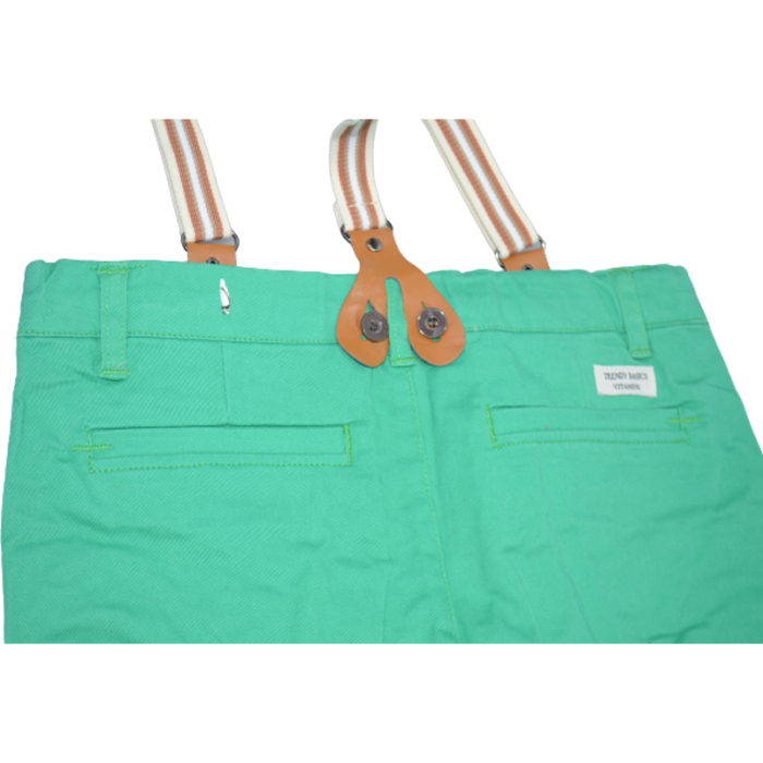Pantaloni cu bretele pentru baieti Vitamins Baby PTL-07, Verde [3]