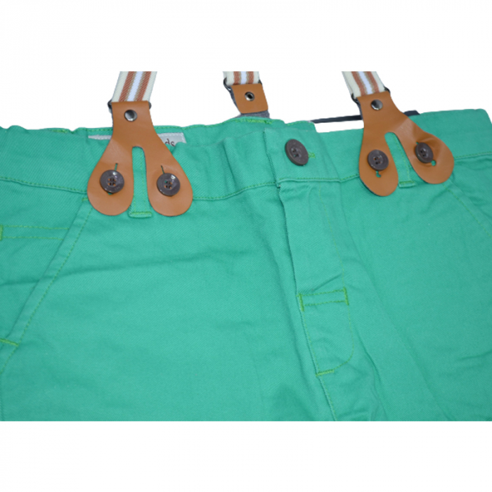 Pantaloni cu bretele pentru baieti Vitamins Baby PTL-07, Verde [5]