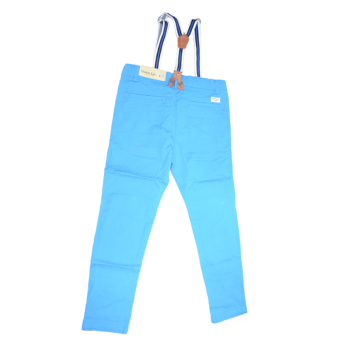 Pantaloni cu bretele pentru baieti Vitamins Baby PTL-08, Albastru [2]