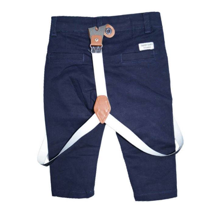 Pantaloni cu bretele pentru baieti Vitamins PLT1715-BL, Bleumarin [2]