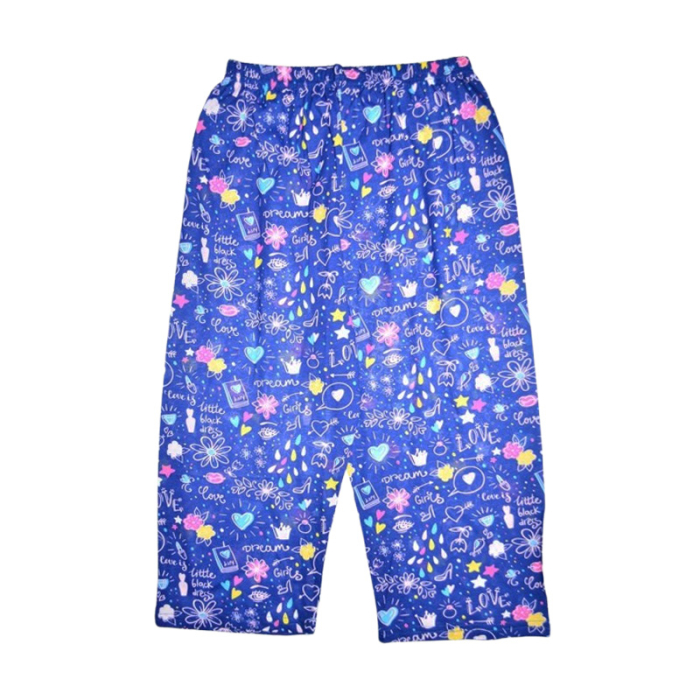 Pantaloni de pijama, din bumbac, pentru fete, Mini Junior 0409A, Albastru [2]