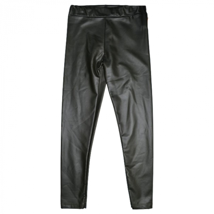Pantaloni eleganti din piele ecologica pentru fete New Collection C091223-V, Verde [4]