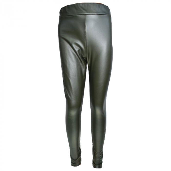 Pantaloni eleganti din piele ecologica pentru fete New Collection C091223-V, Verde [1]