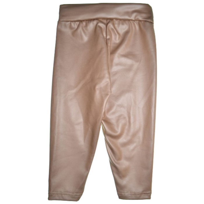 Pantaloni eleganti din piele ecologica pentru fete New Collection C091223-M, Maro [2]