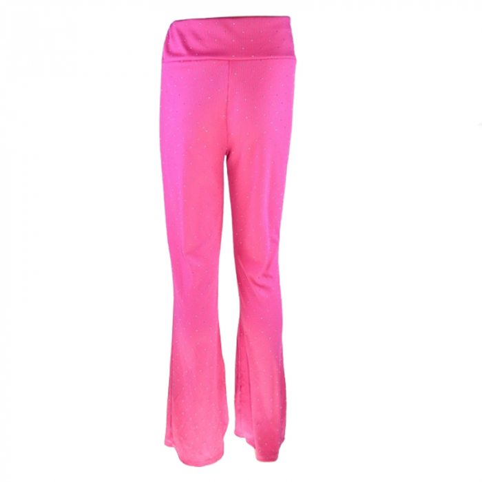 Pantaloni eleganti evazati pentru fete Mini Junior PNT-23501, Roz [3]