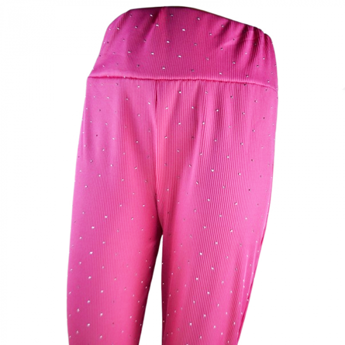 Pantaloni eleganti evazati pentru fete Mini Junior PNT-23501, Roz [2]