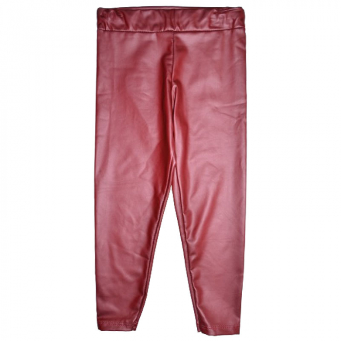 Pantaloni eleganti din piele ecologica pentru fete New Collection C091223-R, Rosu [3]