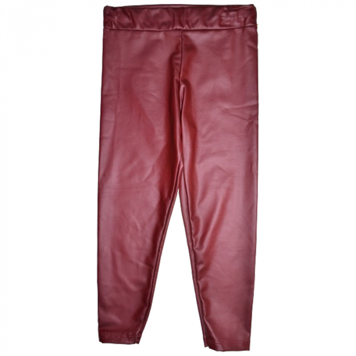 Pantaloni eleganti din piele ecologica pentru fete New Collection C091223-R, Rosu [4]
