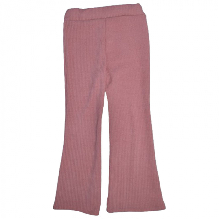Pantaloni eleganti evazati din catifea pentru fete New Collection C091223-RZ, Roz [2]