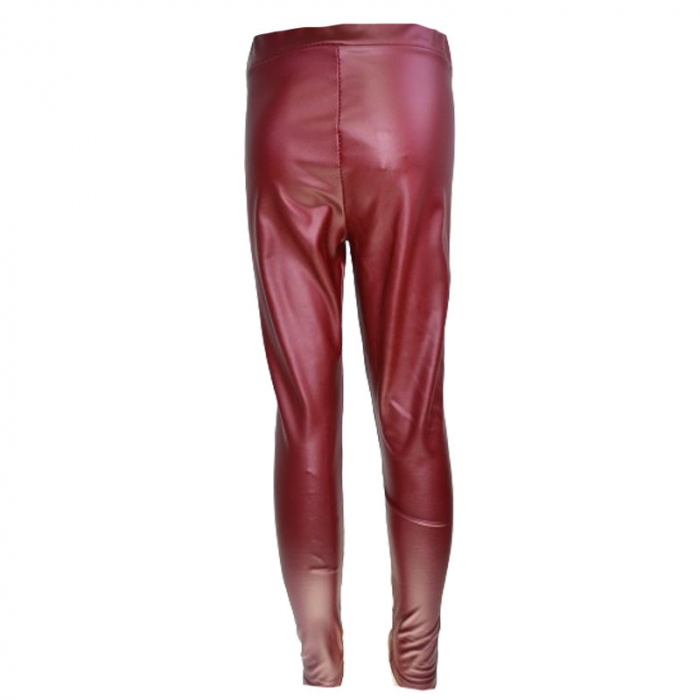 Pantaloni eleganti din piele ecologica pentru fete New Collection C091223-R, Rosu [2]