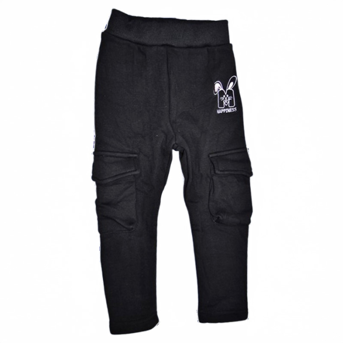 Pantaloni imblaniti, pentru fete, Happy House WB-3321-4, Negru [1]