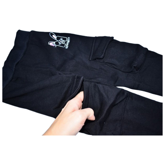 Pantaloni imblaniti, pentru fete, Happy House WB-3321-4, Negru [3]