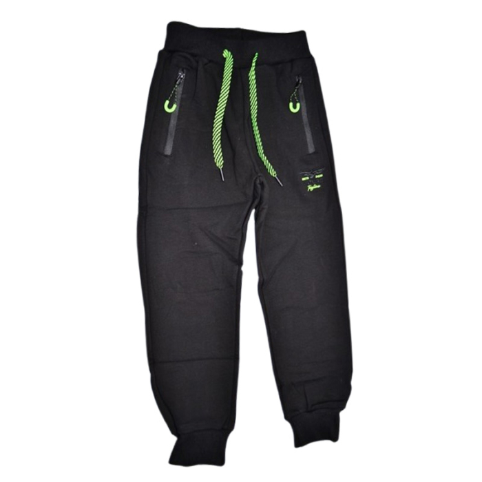 Pantaloni sport captusiti cu fleece, pentru baieti, Happy House WB-3566-8, Negru [1]
