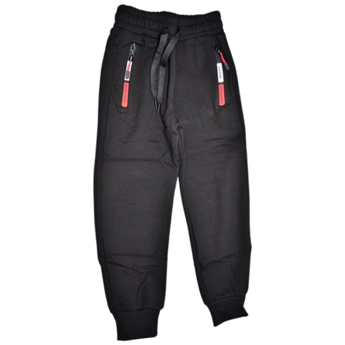 Pantaloni sport captusiti cu fleece, pentru baieti, Happy House WB-3568R-8, Negru [1]