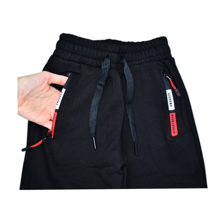 Pantaloni sport captusiti cu fleece, pentru baieti, Happy House WB-3568R-8, Negru [2]