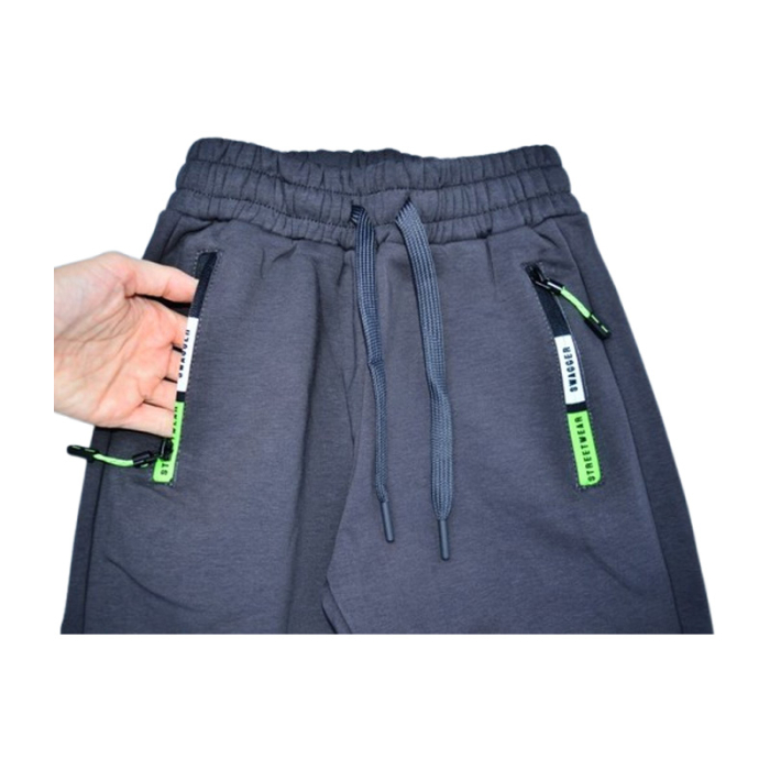 Pantaloni sport captusiti cu fleece, pentru baieti, Happy House WB-3568V-8, Negru [2]