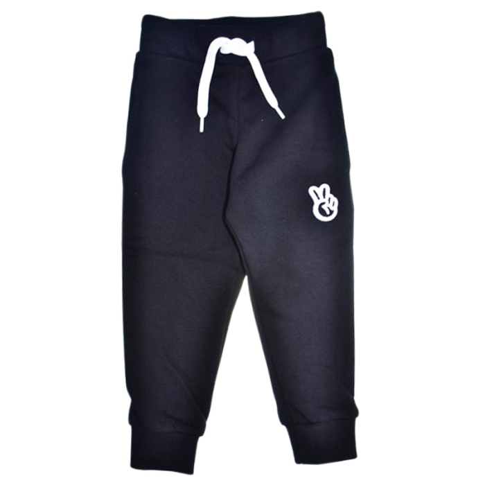 Pantaloni sport flausati pentru baieti, GT 8914N-92, Negru [1]