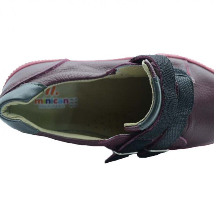 Pantofi din piele pentru copii Mini Junior SO-06-35, Visiniu [3]