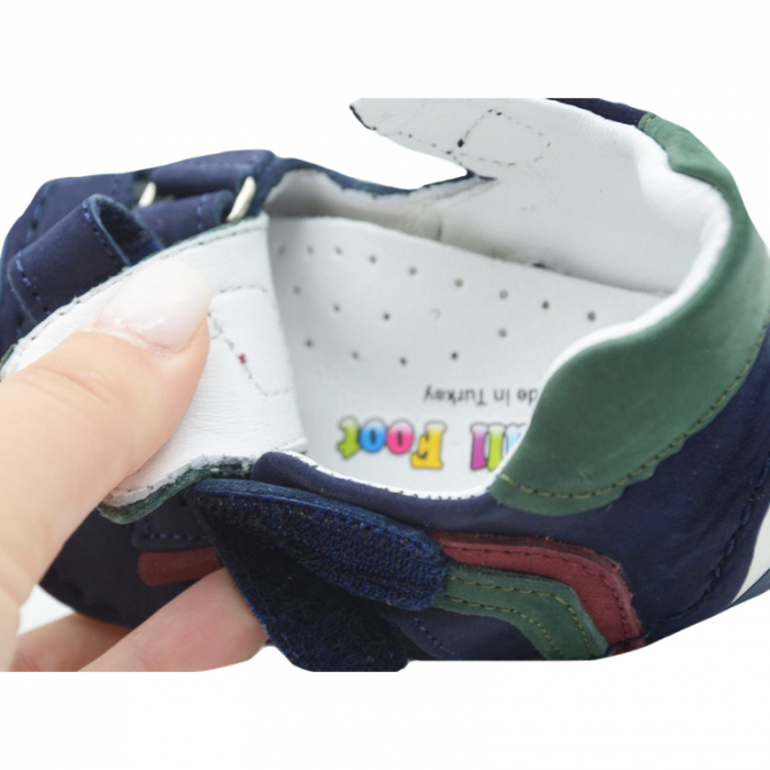 Pantofi otopedici din piele pentru baieti Small Foot SSMFF18-19, Bleumarin [4]