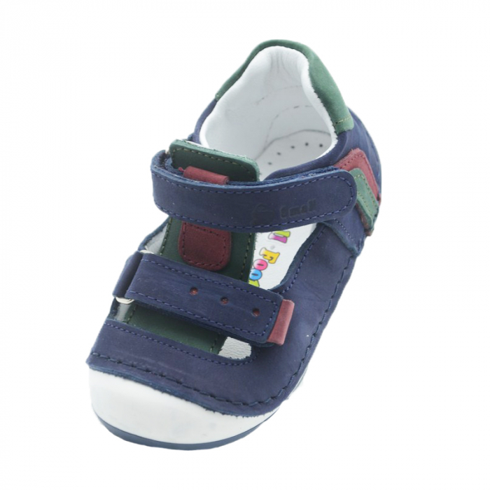 Pantofi otopedici din piele pentru baieti Small Foot SSMFF18-19, Bleumarin [3]