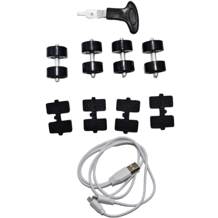 Pantofi cu leduri si roti detasabile, pentru baieti, Mini Junior M738A-31, Albastru [11]