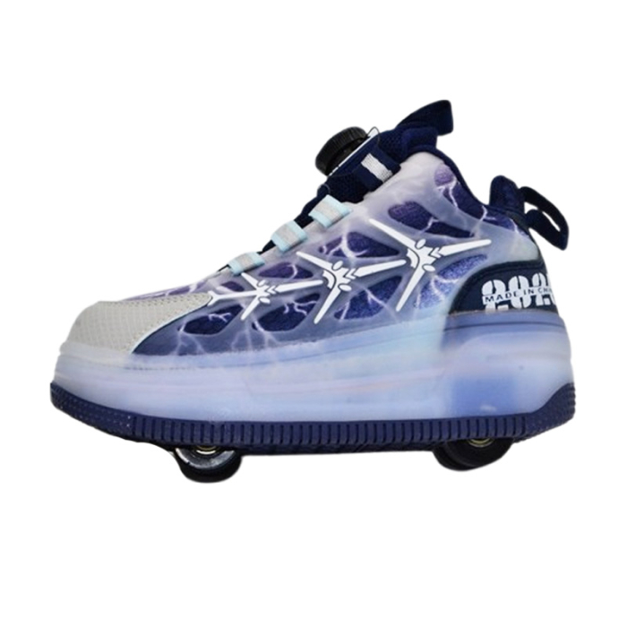 Pantofi cu leduri si roti detasabile, pentru baieti, Mini Junior M738A-31, Albastru [2]