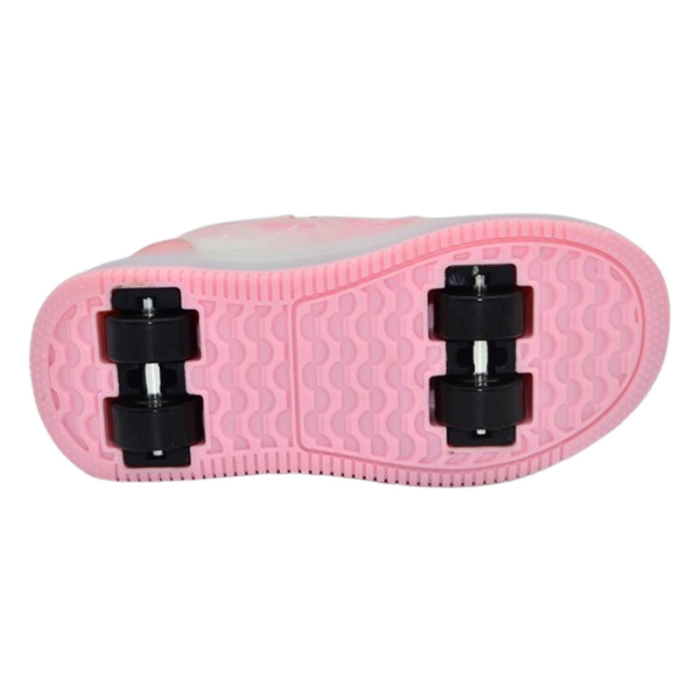 Pantofi cu leduri si roti detasabile, pentru fete, Mini Junior M738R, Roz [8]