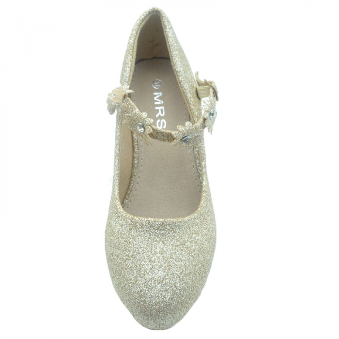 Pantofi cu toc pentru fete MRS R176A-27, Auriu [2]