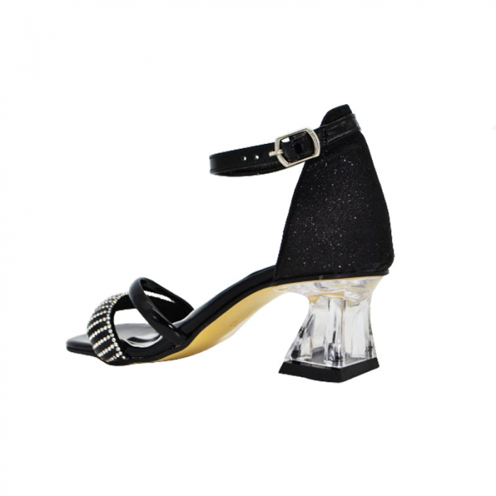 Sandale cu toc pentru fete Mini Junior PTC-MJ1, Negru [4]