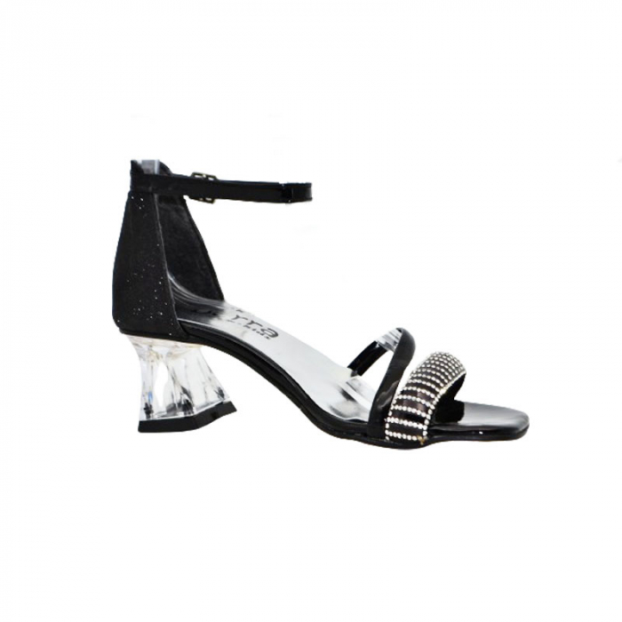 Sandale cu toc pentru fete Mini Junior PTC-MJ1, Negru [2]