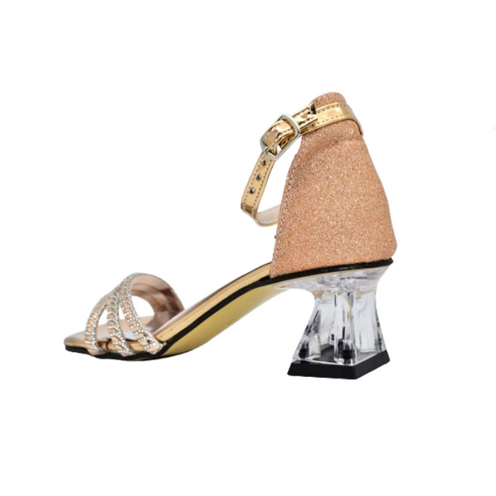 Sandale cu toc pentru fete Mini Junior PTC-MJ3, Roz [4]