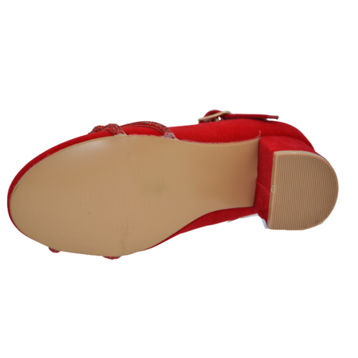 Pantofi cu toc pentru fete MRS M1539, Rosu [4]