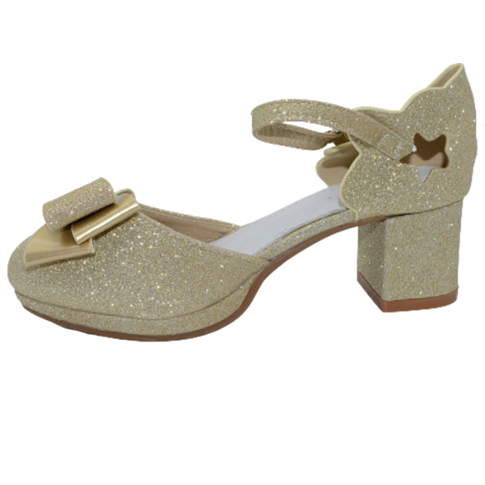 Pantofi cu toc pentru fete MRS M2016A, Auriu [4]