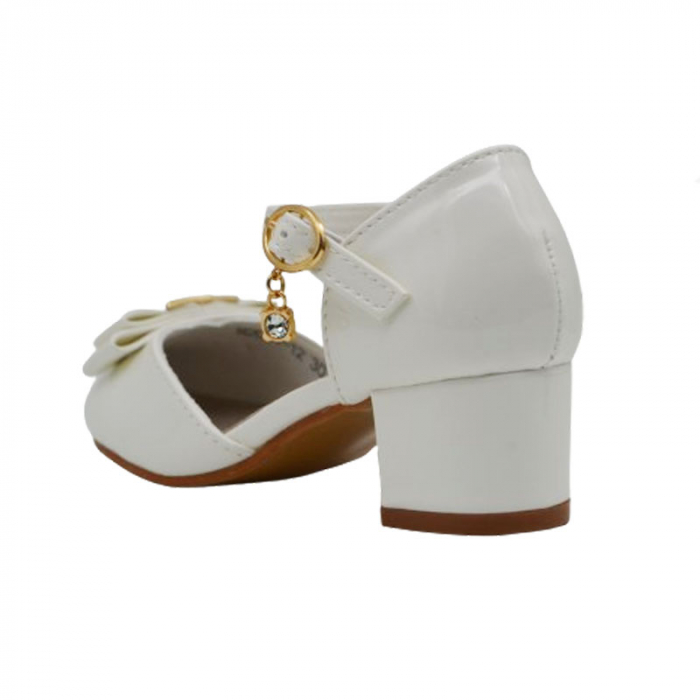 Pantofi cu toc pentru fete MRS M2024-12, Alb [4]