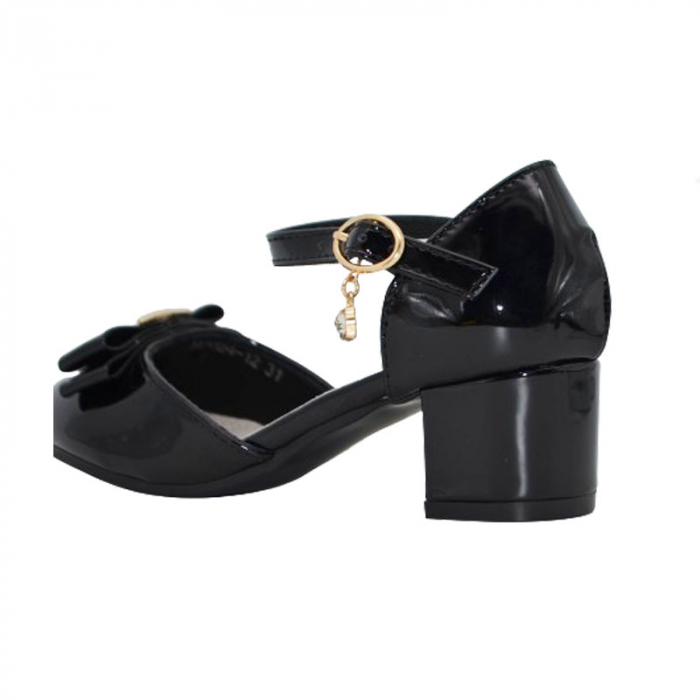 Pantofi cu toc pentru fete MRS M2024-12N, Negru [4]